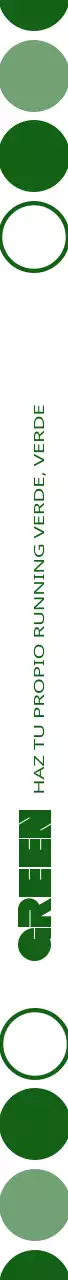 Mercancía ecológica para maratones de running con formas sencillas en verde y blanco.