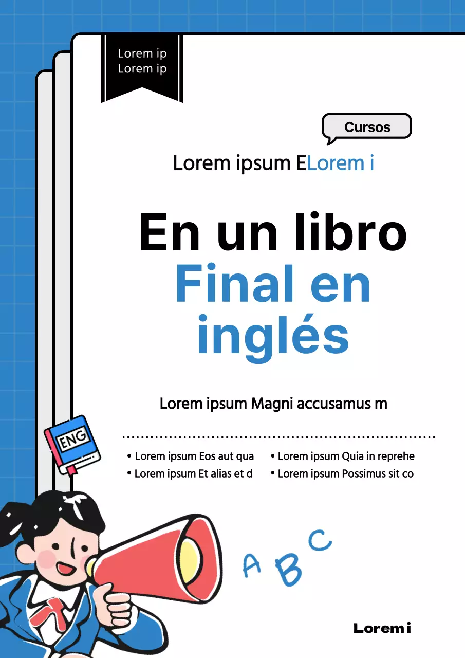 Bonita ilustración azul de la portada de un libro de preguntas especiales