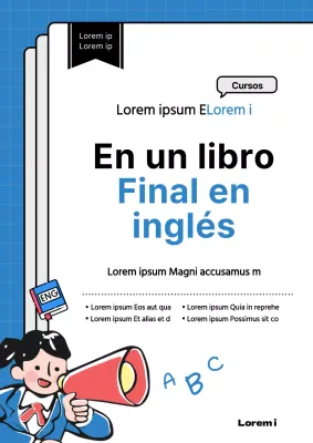 Bonita ilustración azul de la portada de un libro de preguntas especiales