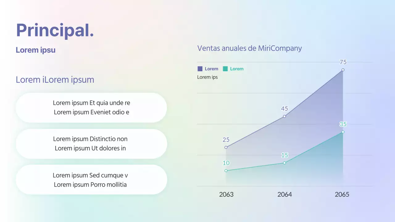 Informe de análisis de datos con fondo en degradado pastel