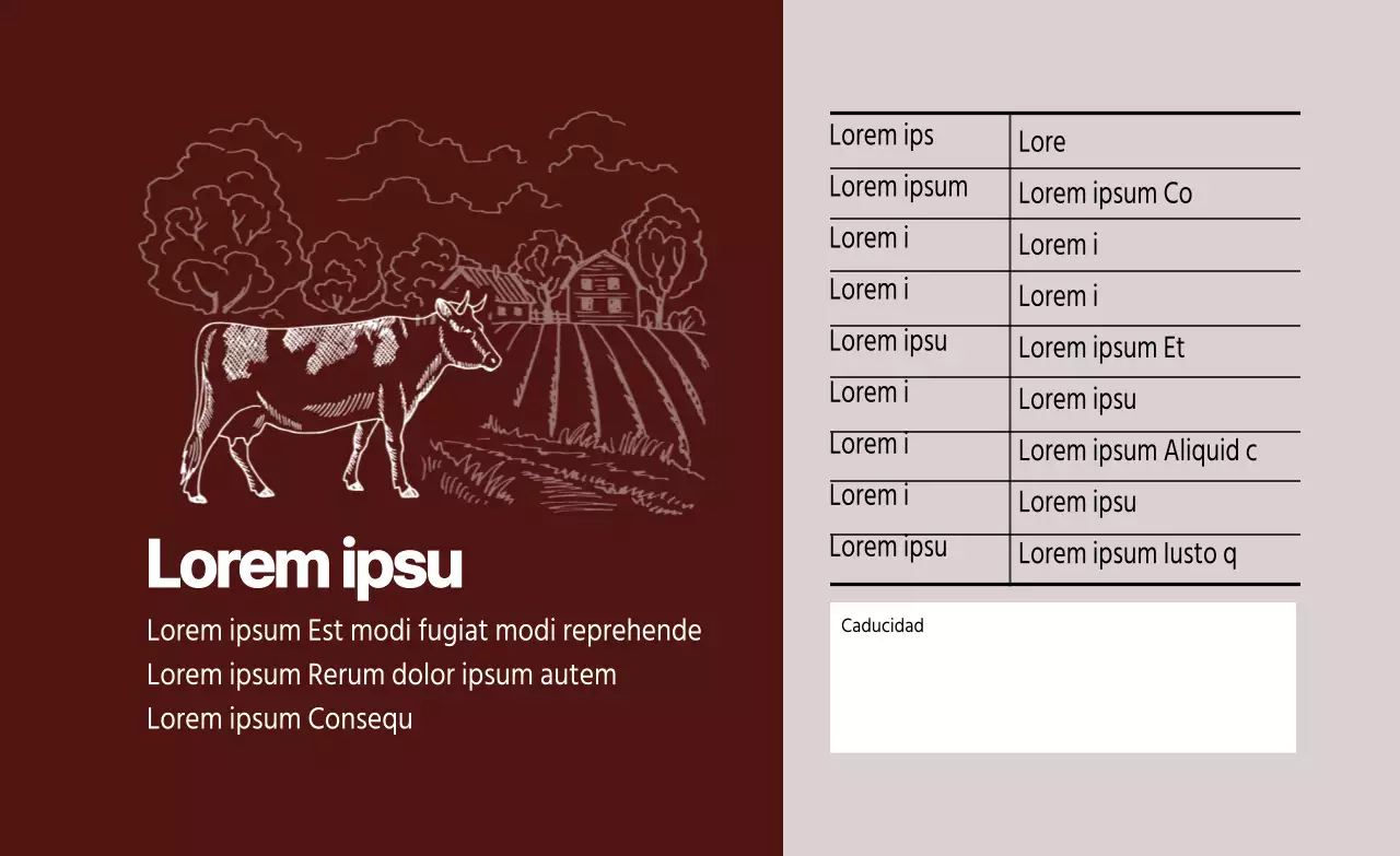 Etiqueta de carne ranchera marrón ilustrada