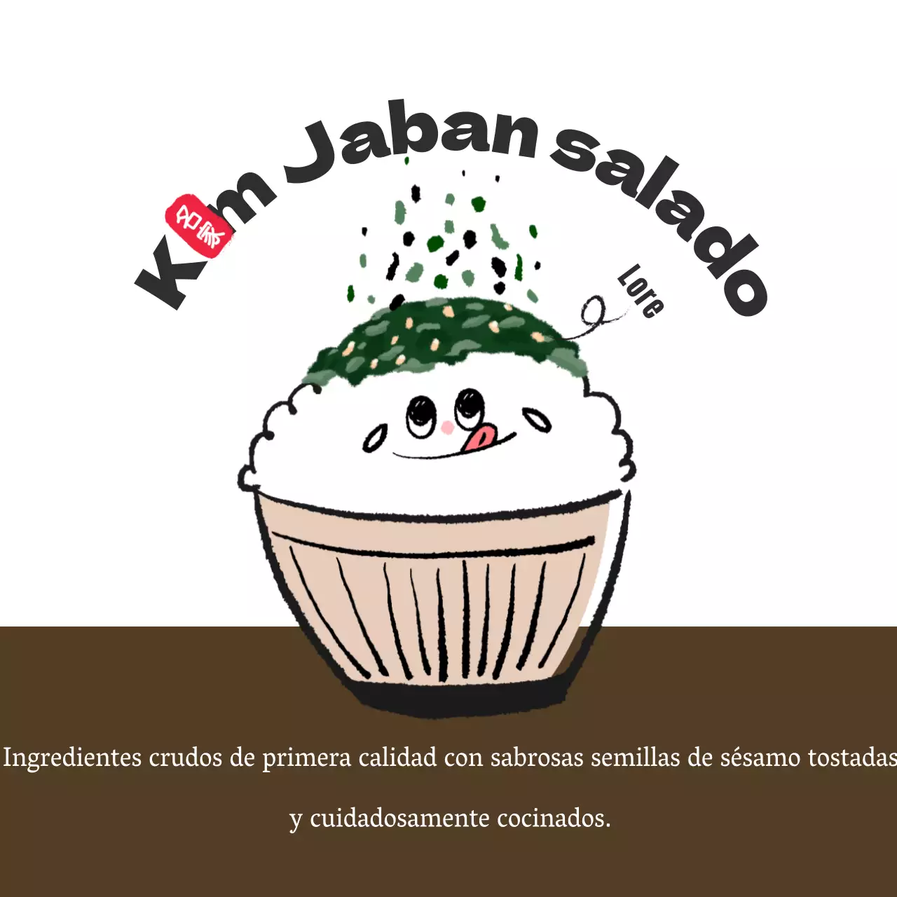 Pegatina circular Kimjaban de sésamo tostado