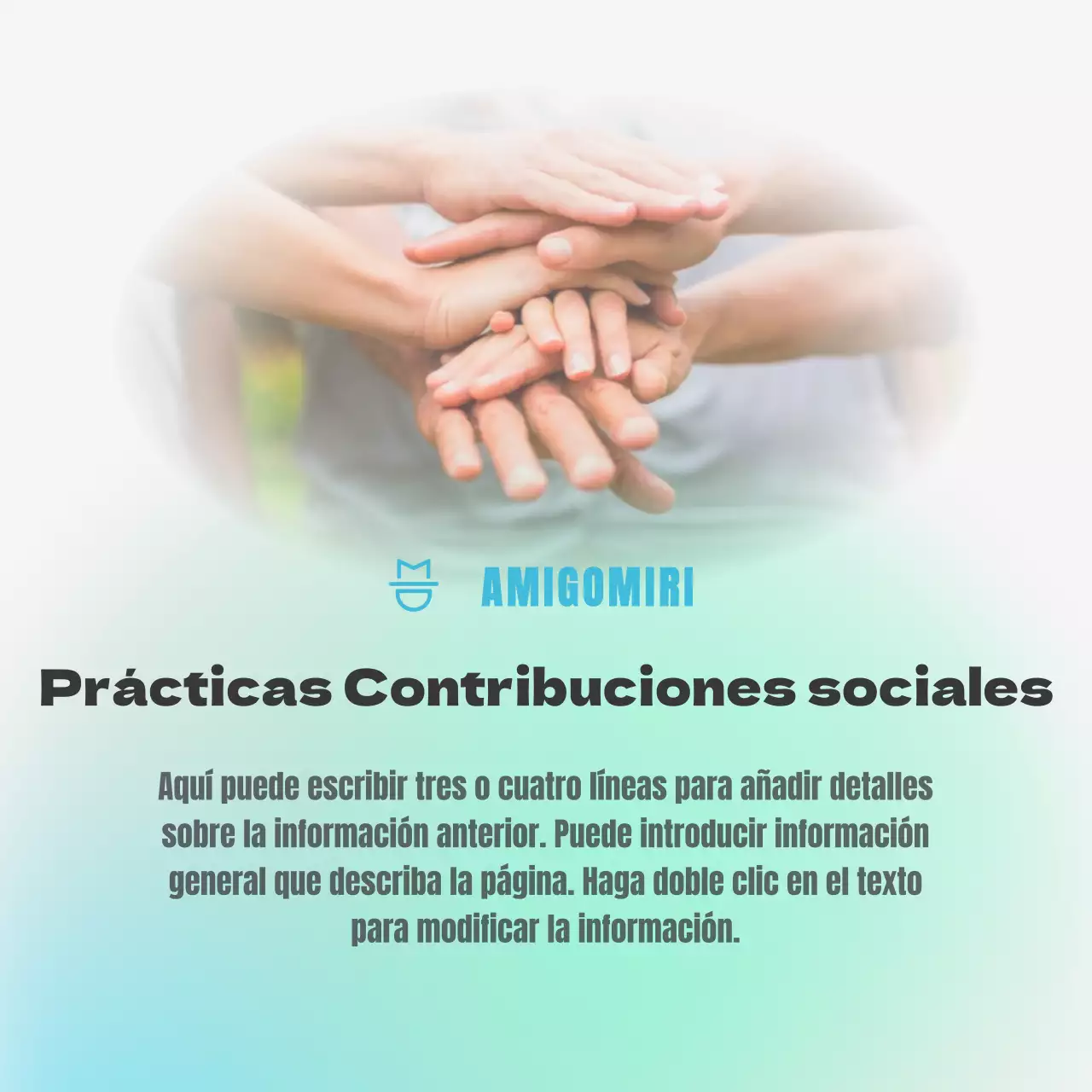 Responsabilidad social de las empresas con un concepto de degradado en azul y menta