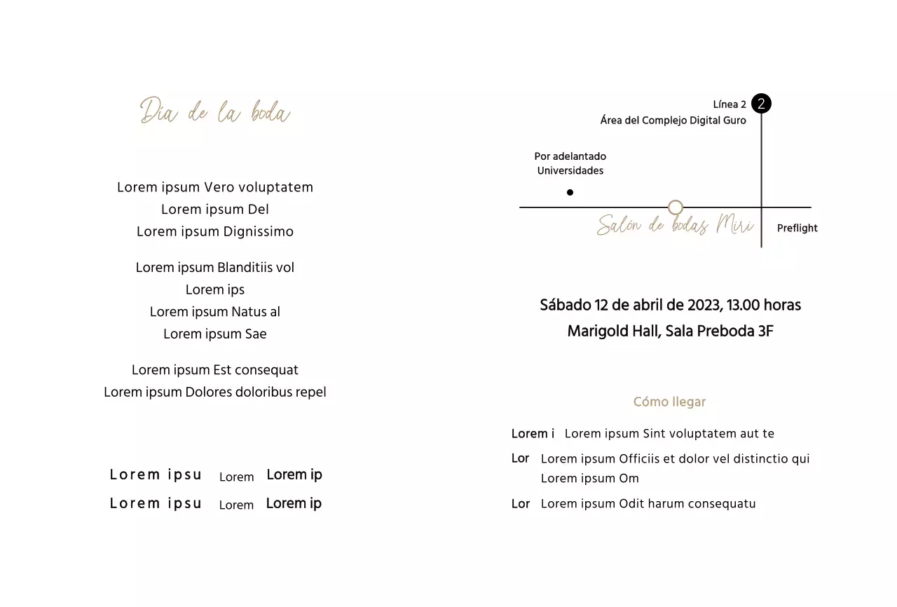 Sencilla invitación de boda con marco de imagen en color beige y negro