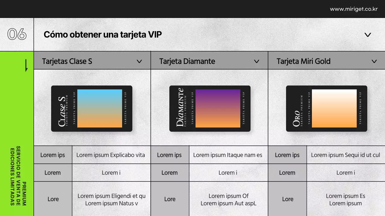 Presentación de los beneficios VIP de los grandes almacenes en blanco y negro y verde lima