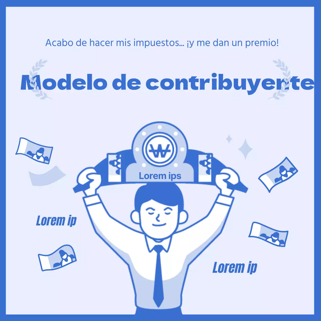 Información sobre la oferta del Día de los Impuestos resaltada en azul ilustraciones limpias