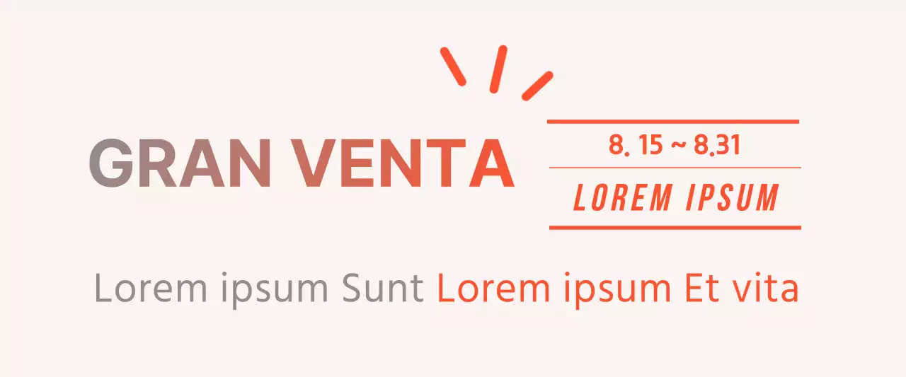 Banner web horizontal naranja y gris con tarjeta de descuento para eventos