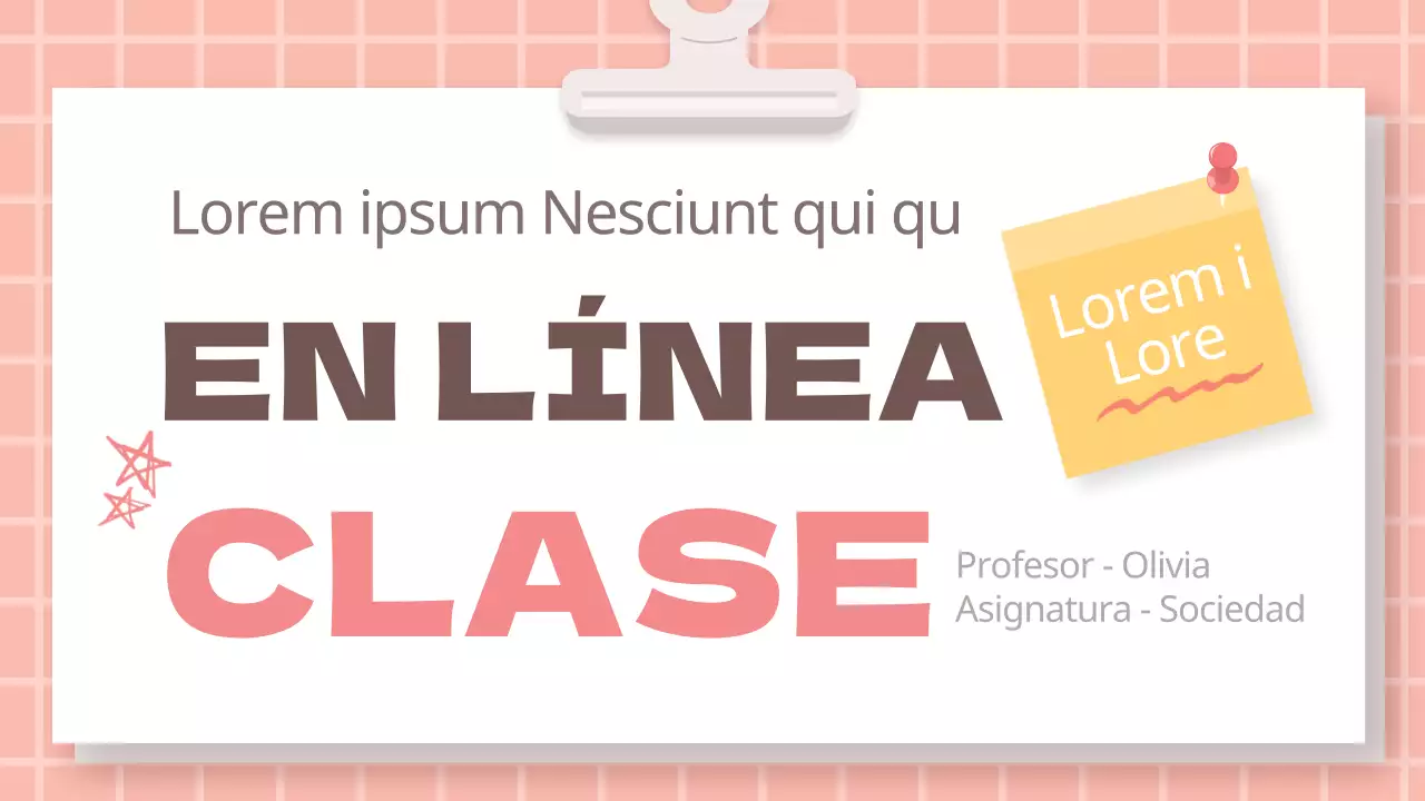 Clase en línea de ilustración rosa