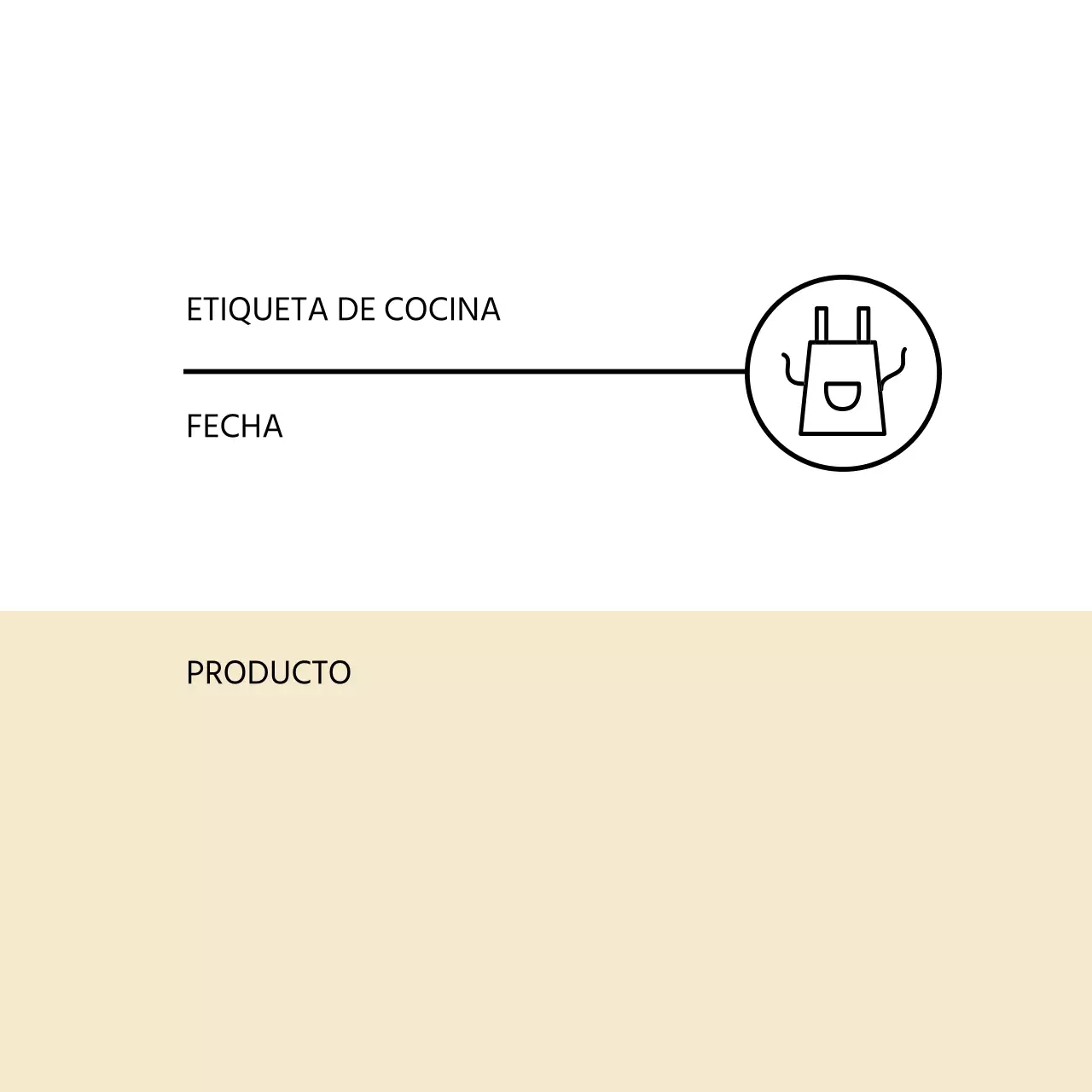 Etiqueta de cocina sencilla bicolor blanco-beige