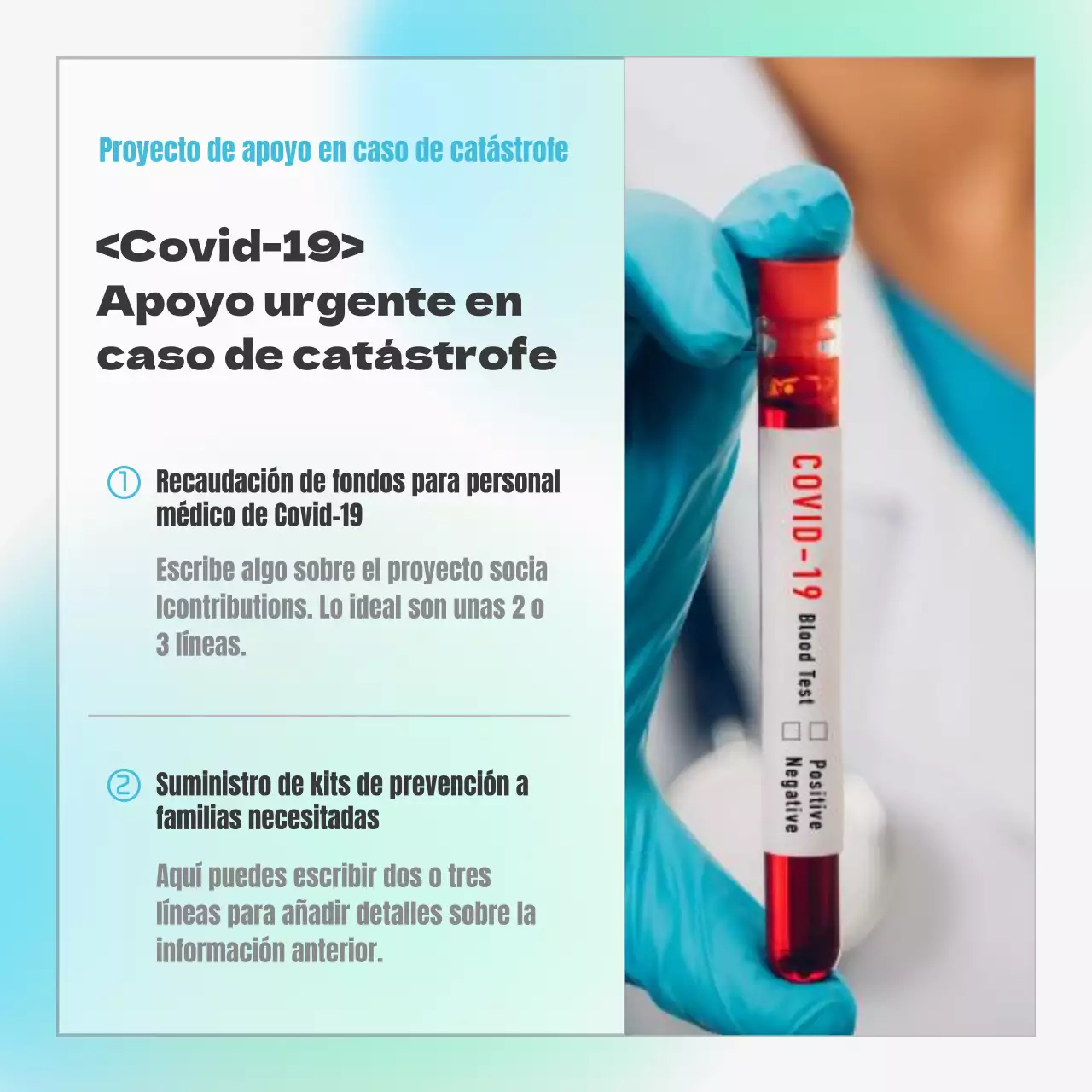 Responsabilidad social de las empresas con un concepto de degradado en azul y menta