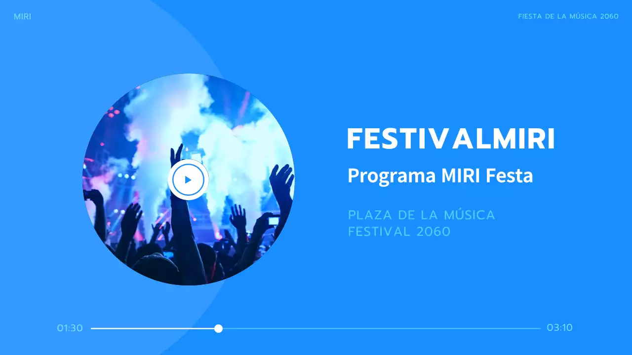 Una lista de reproducción en azul para su propuesta de espectáculo