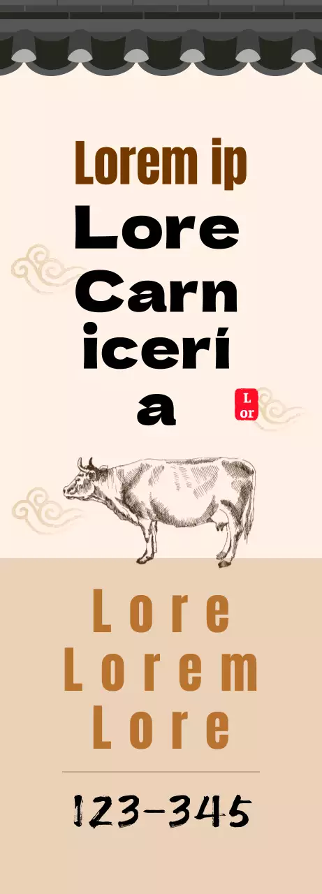 Carnicería de concepto tradicional en una casa de azulejos beige