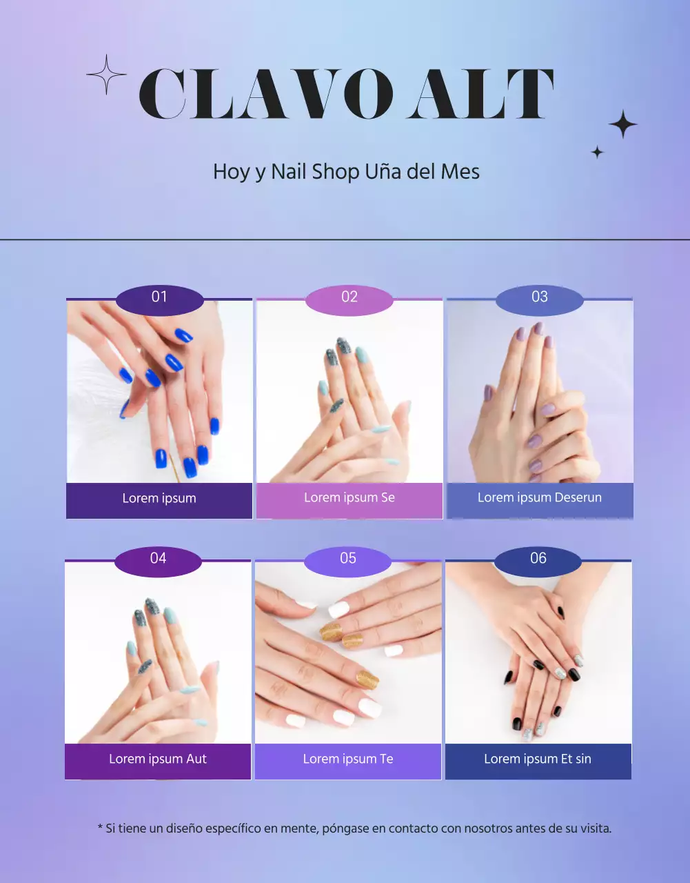 Promover un salón de manicura morado y sentimental