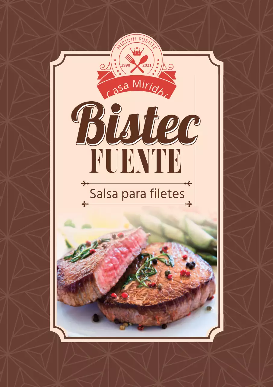 Etiquetas para salsa de carne con motivos de colores