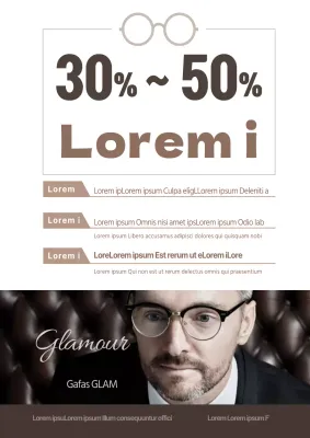 Promover una venta en una óptica con clase en marrón y beige