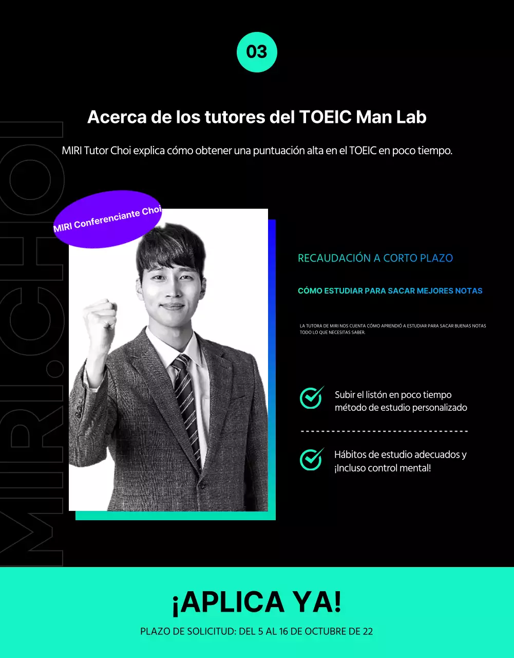 Únete al equipo de estudio del TOEIC de moda en azul y menta