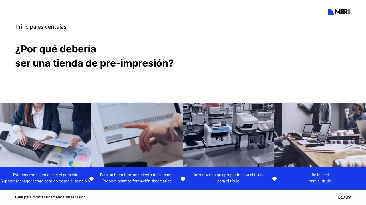 Guía para crear un centro comercial con una combinación de colores blanco, azul y negro y un diseño cuadriculado