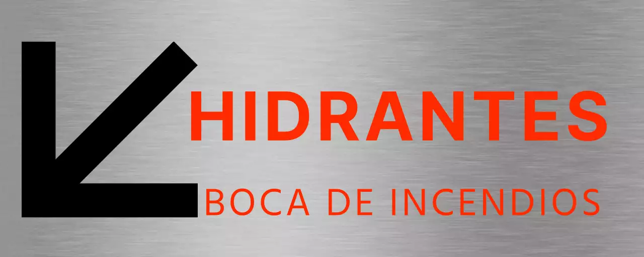 Ubicación de las bocas de incendios con grandes flechas negras y rojas