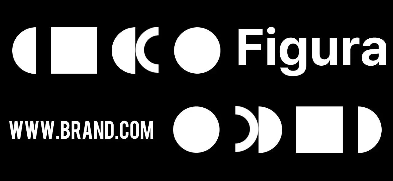 Un diseño sencillo en blanco y negro con ilustraciones de formas y el logotipo de su marca