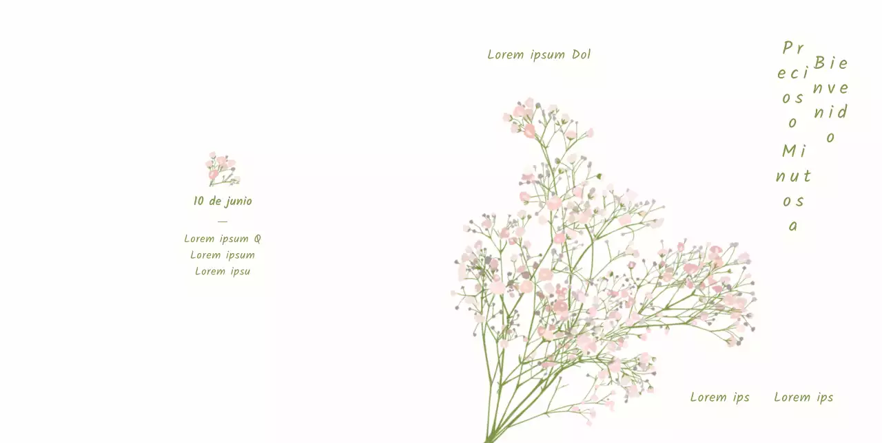 Invitación de boda cortés y sentimental con ilustración de gypsophila rosa