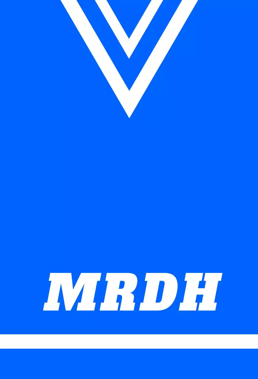 Balsa de uniforme de tienda de deportes con logotipo blanco sobre fondo azul