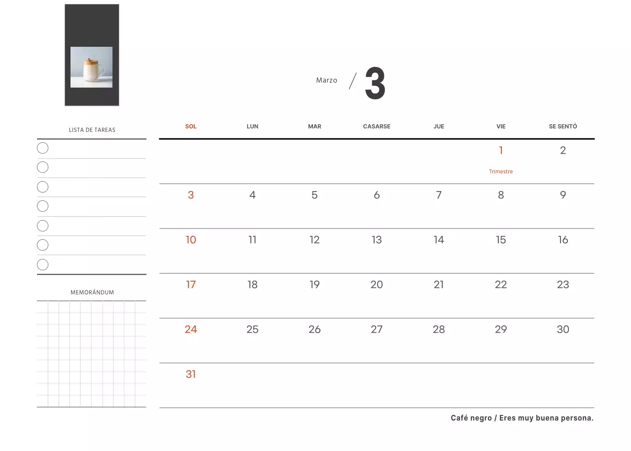 Un café sentimental blanco y marrón
