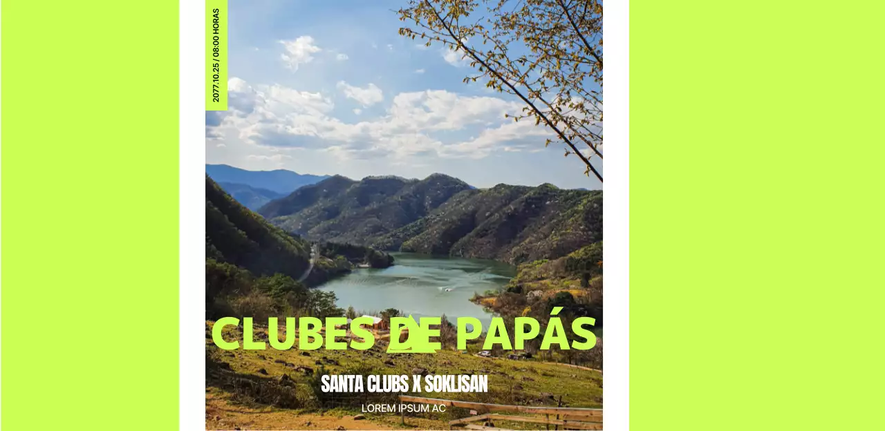 Diseño deportivo de etiqueta de agua embotellada con paisajes de montaña y toques de color