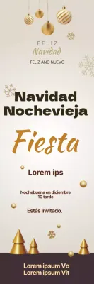 Invitación a una fiesta de Navidad con letras beige