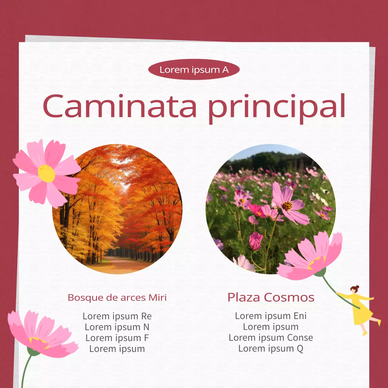 Promueva un moderno festival de otoño en rojo y naranja