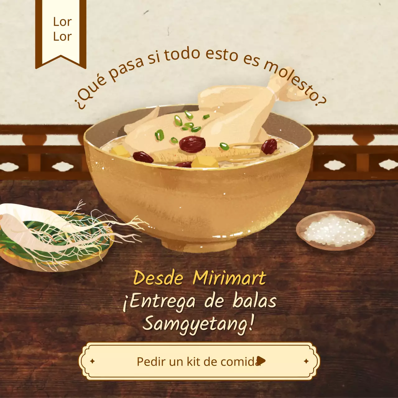 Sobre el tradicional traje de tres piezas marrón y beige