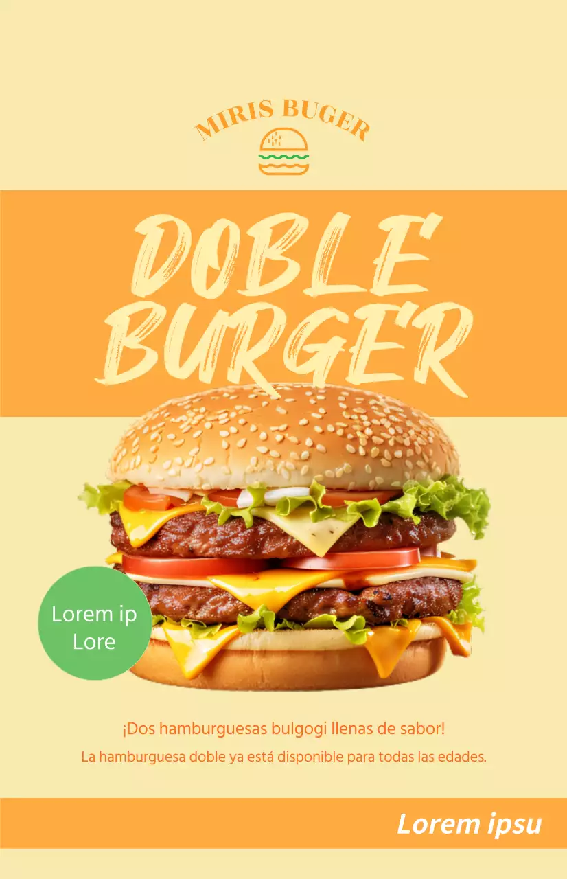 Bandera de la ventana de lanzamiento del menú con texto en fuente rugosa sobre un cuadrado naranja