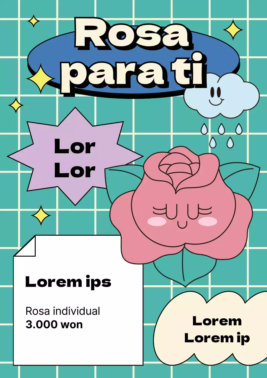 Evento de San Valentín con coloridas rosas retro