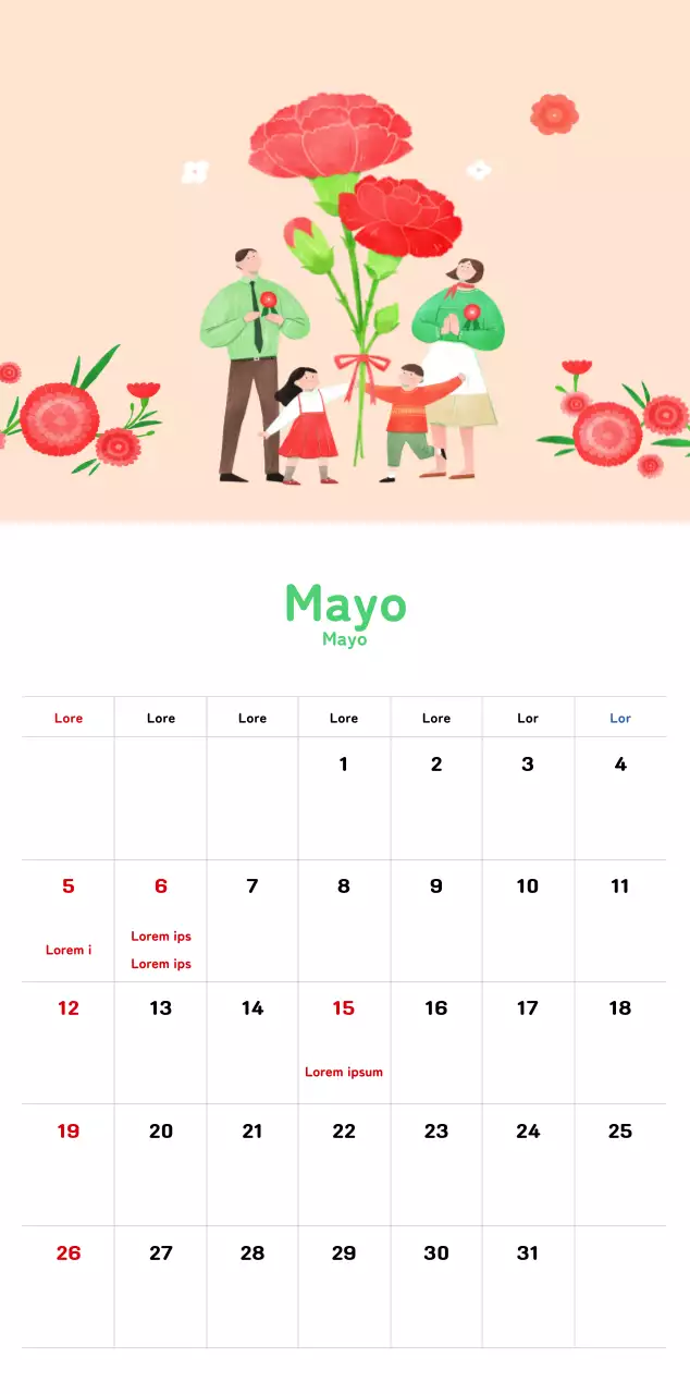 Un cálido calendario ilustrado de Año Nuevo