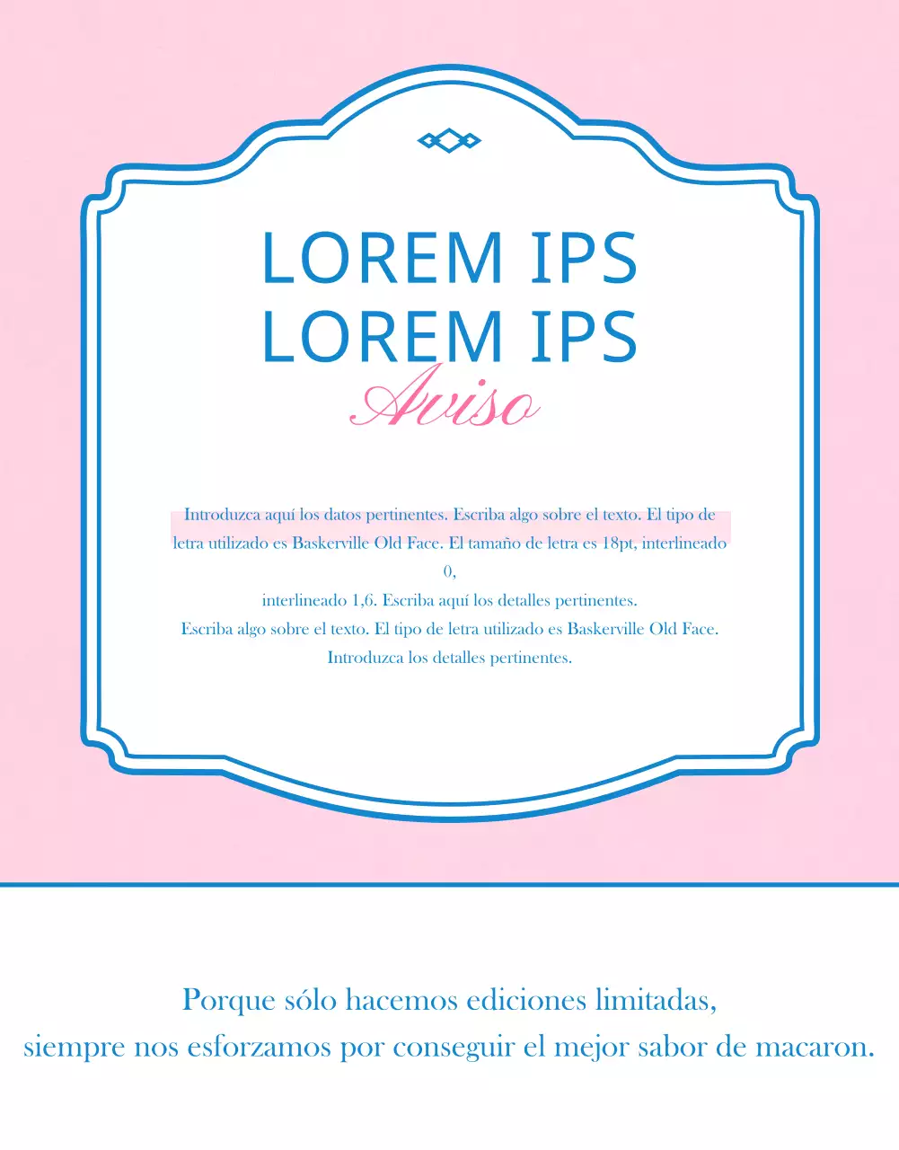 Vender macarrones con decoraciones rosas y vintage