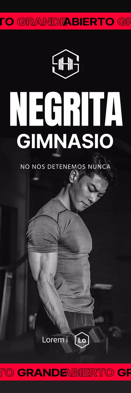 Promociona la apertura de tu gimnasio en negro y rojo