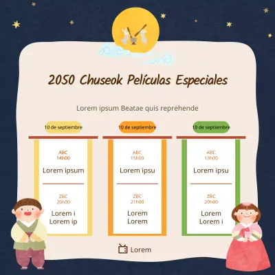 Películas especiales de Chuseok con ilustraciones en pergamino índigo
