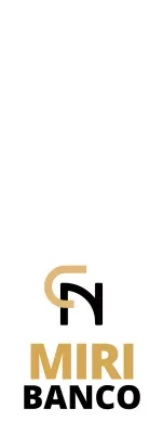 Logotipo con un símbolo sencillo y limpio en marrón y negro para informar y promover la información sobre el ahorro bancario