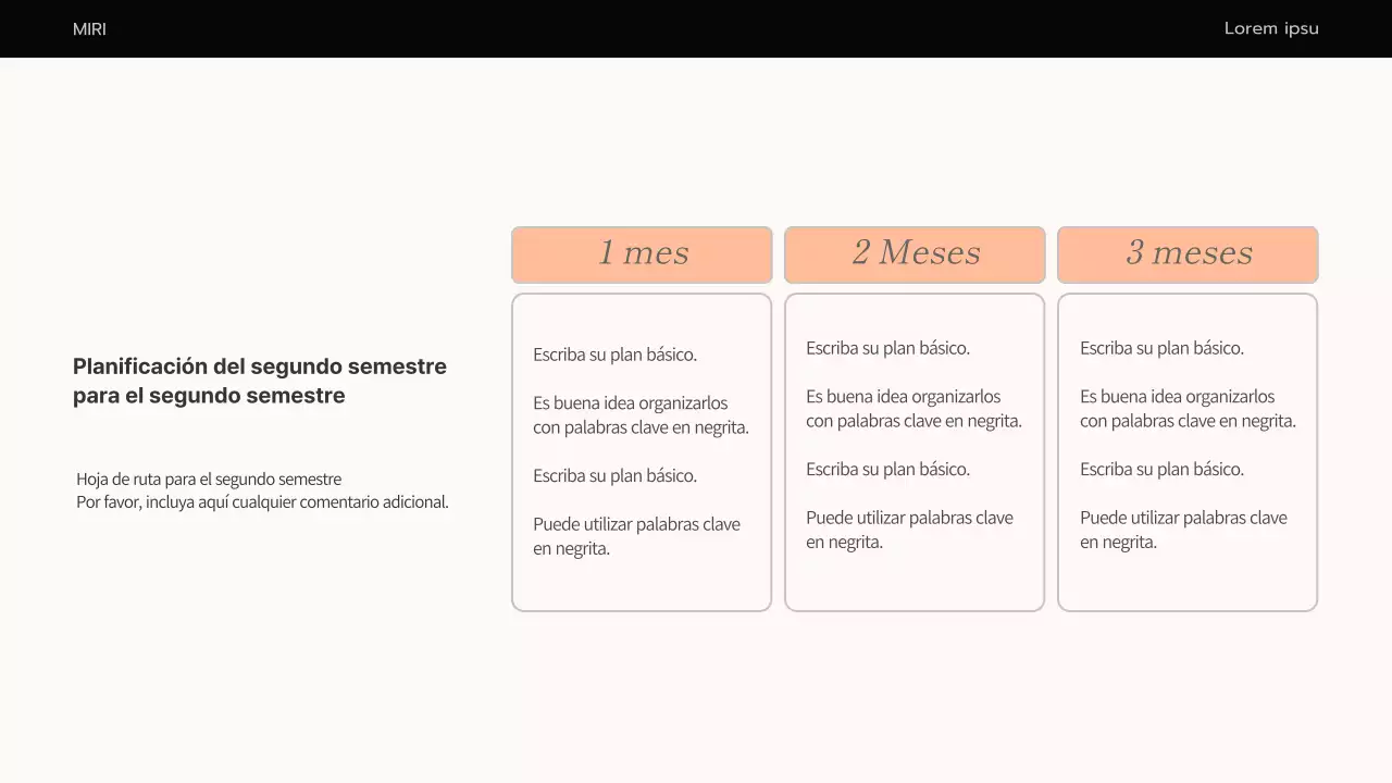 Un sencillo plan de negocio en naranja y beige