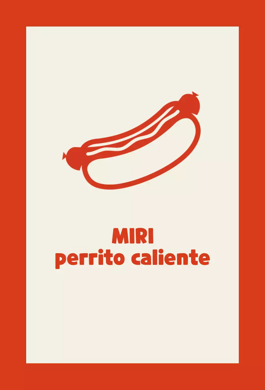 Vendedor de restaurante de perritos calientes sobre fondo marfil con contorno rojo