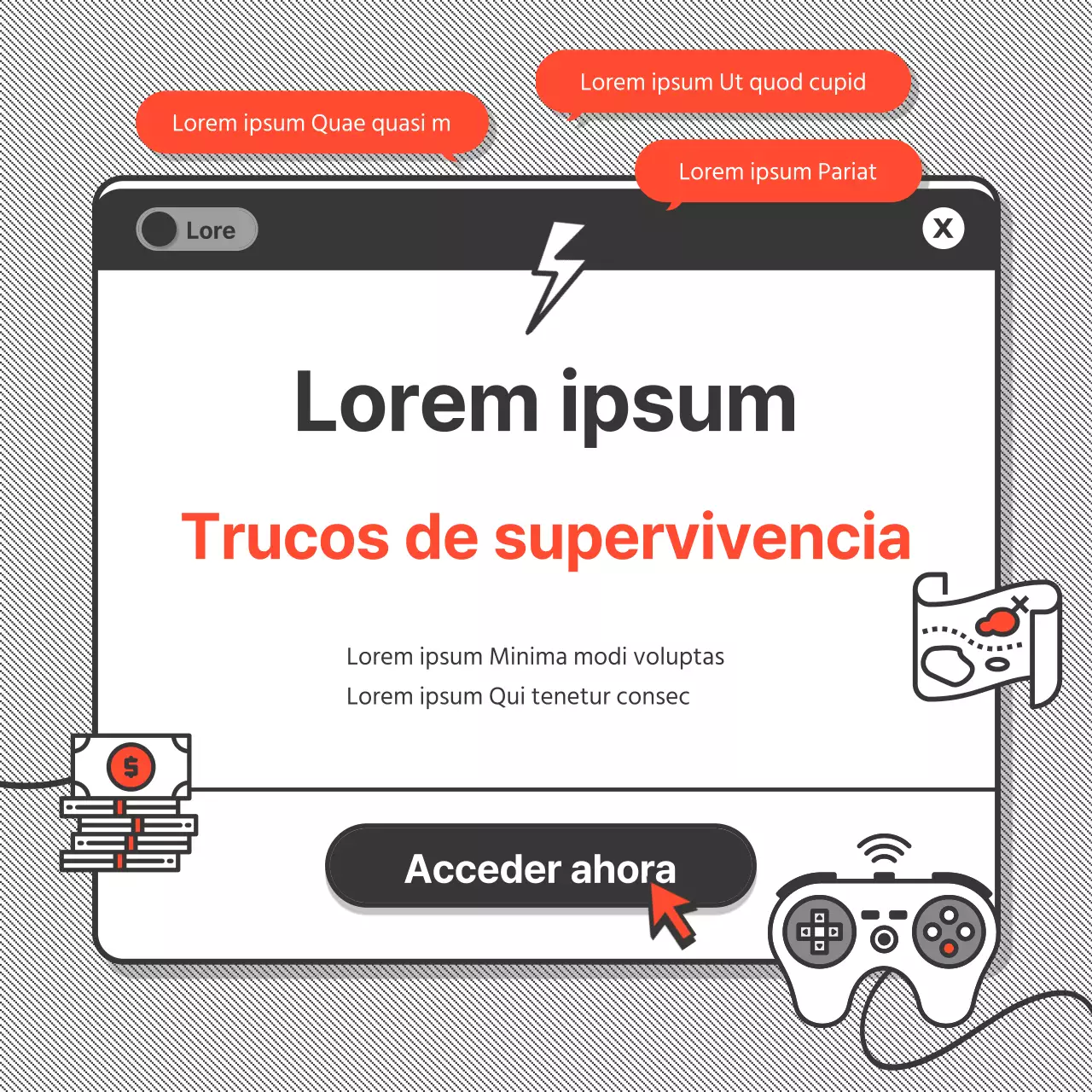 Tarjeta navideña Obon en formato de juego gris oscuro y naranjaNoticias