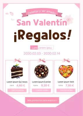Venta de chocolate para San Valentín Pink Letter Concept