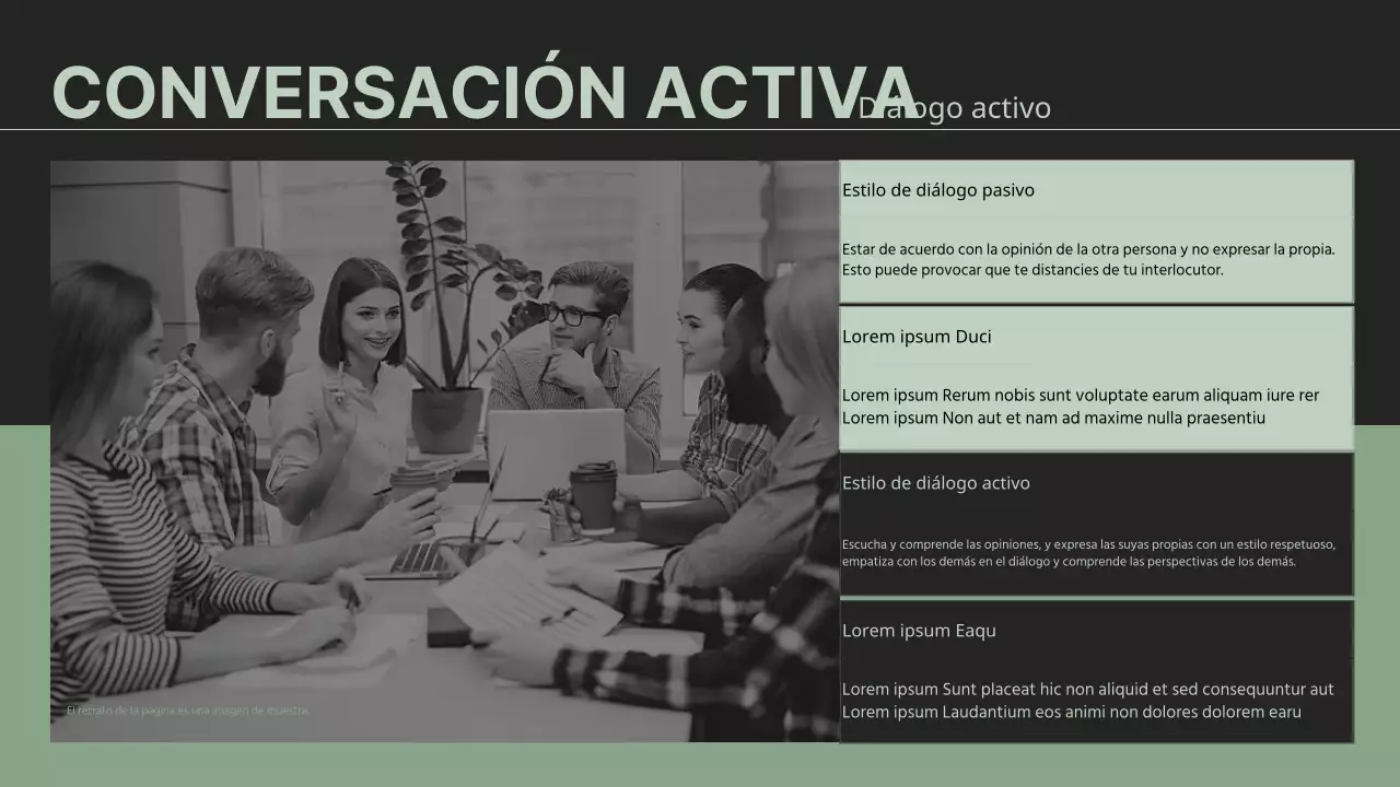 Estrategias de comunicación eficaces en color verde