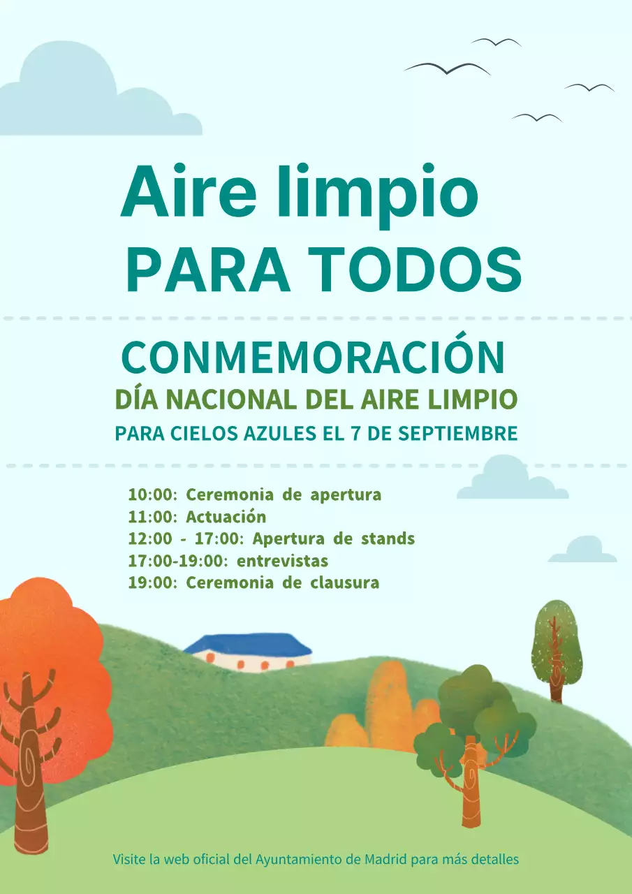 Anuncio de evento con el cielo y la naturaleza tranquila ilustración de fondo V1