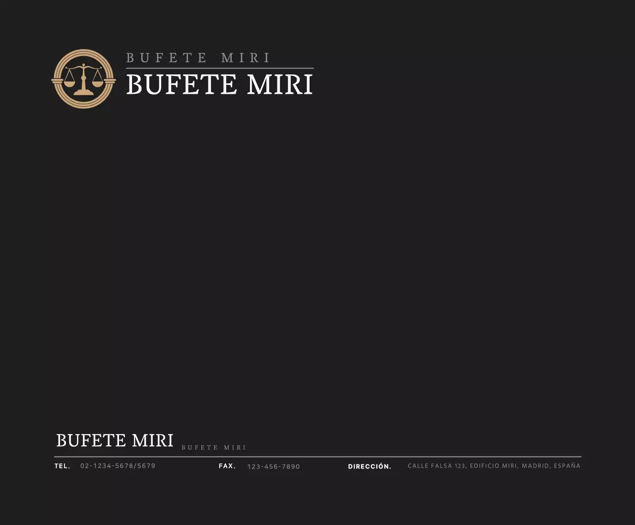 Concepto sencillo en blanco y negro para promocionar un bufete de abogados