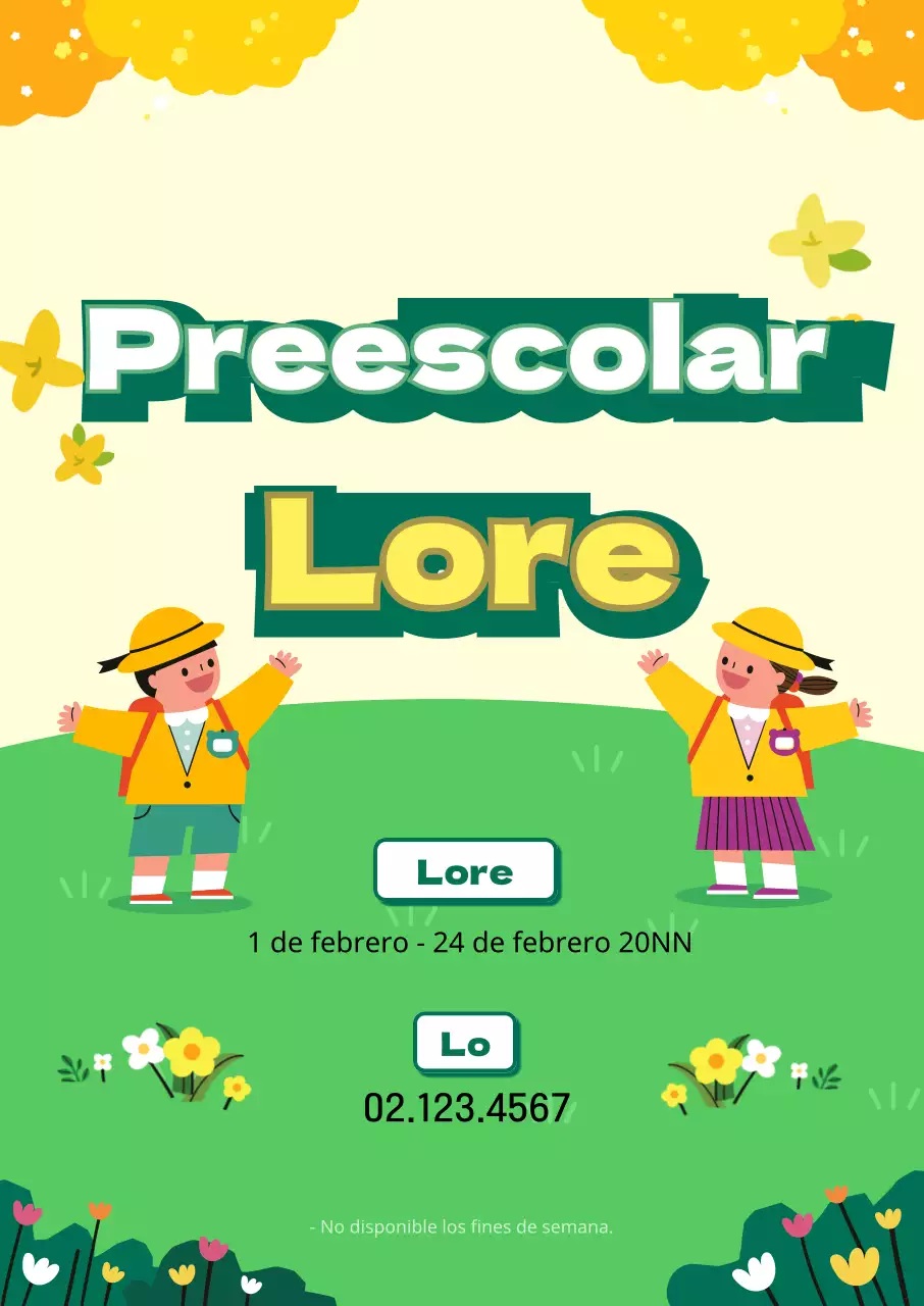 Ilustración de primavera diseño de contratación preescolar