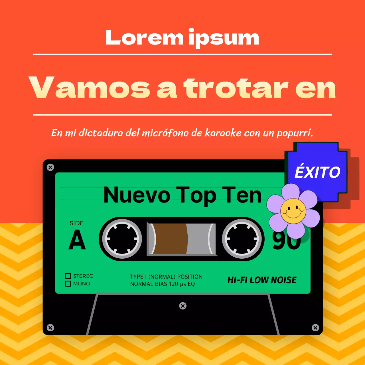 Presentamos la nueva melodía de karaoke naranja, retro y emocional