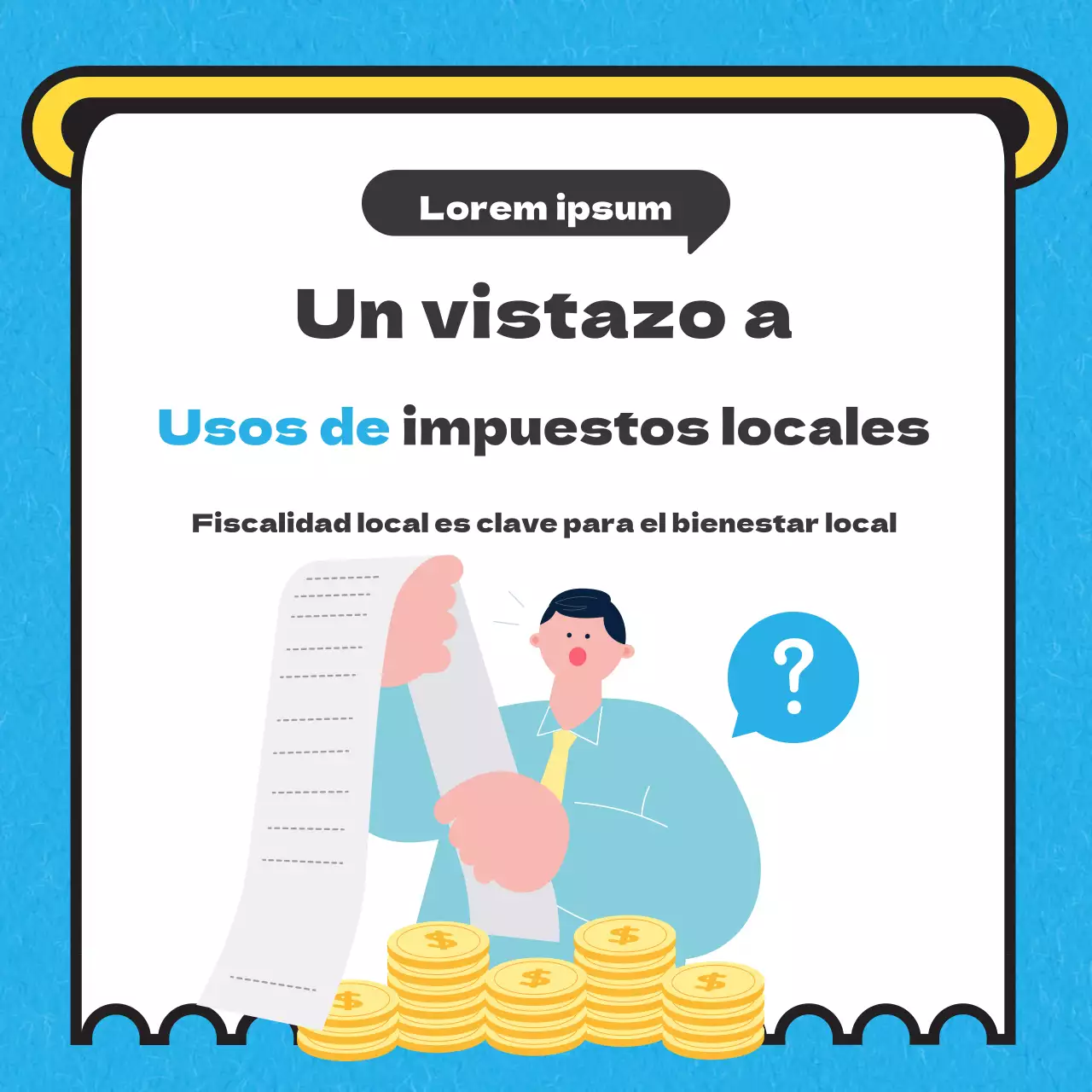 Ilustración azul celeste tarjeta fiscal localNoticias
