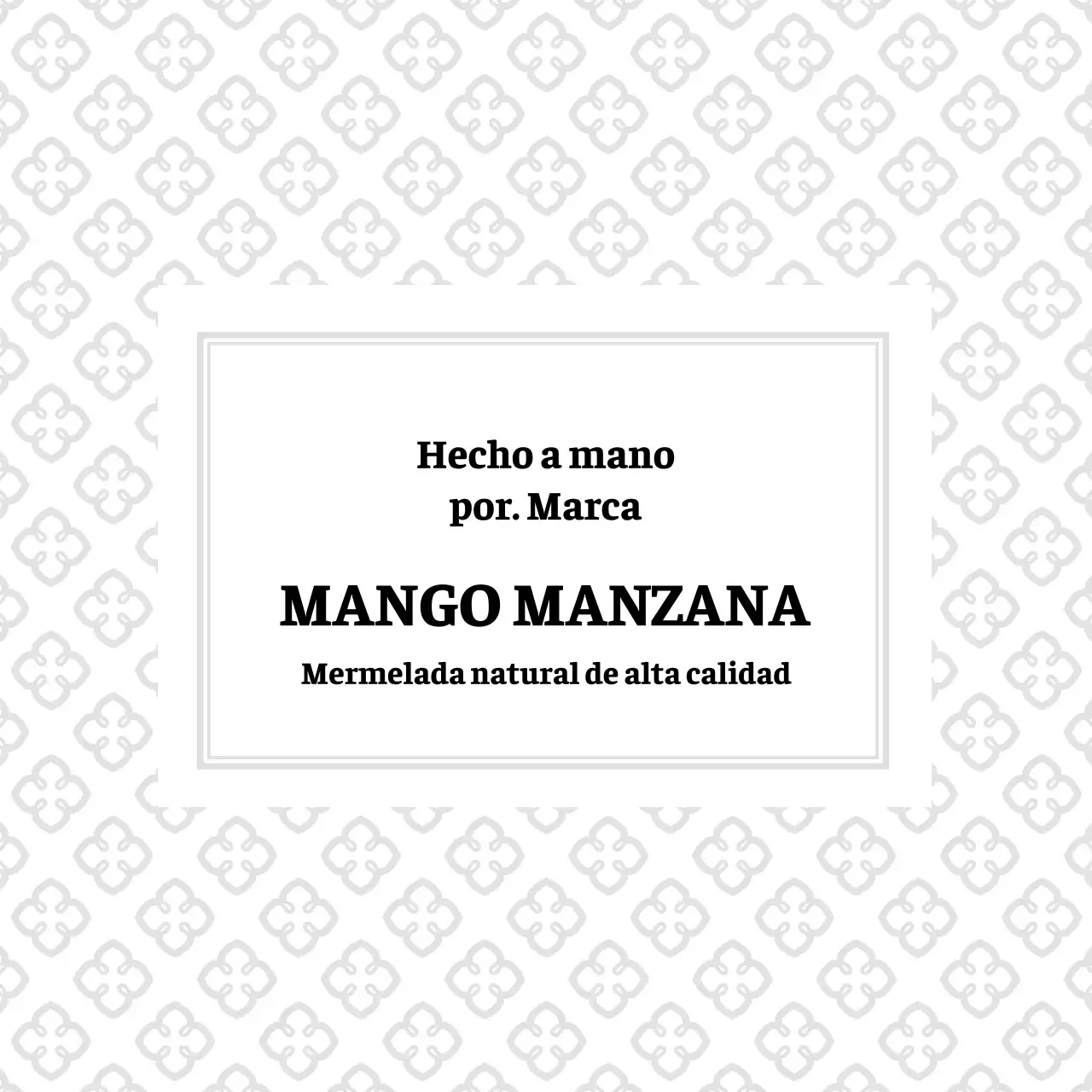 Etiqueta de mermelada de manzana y mango