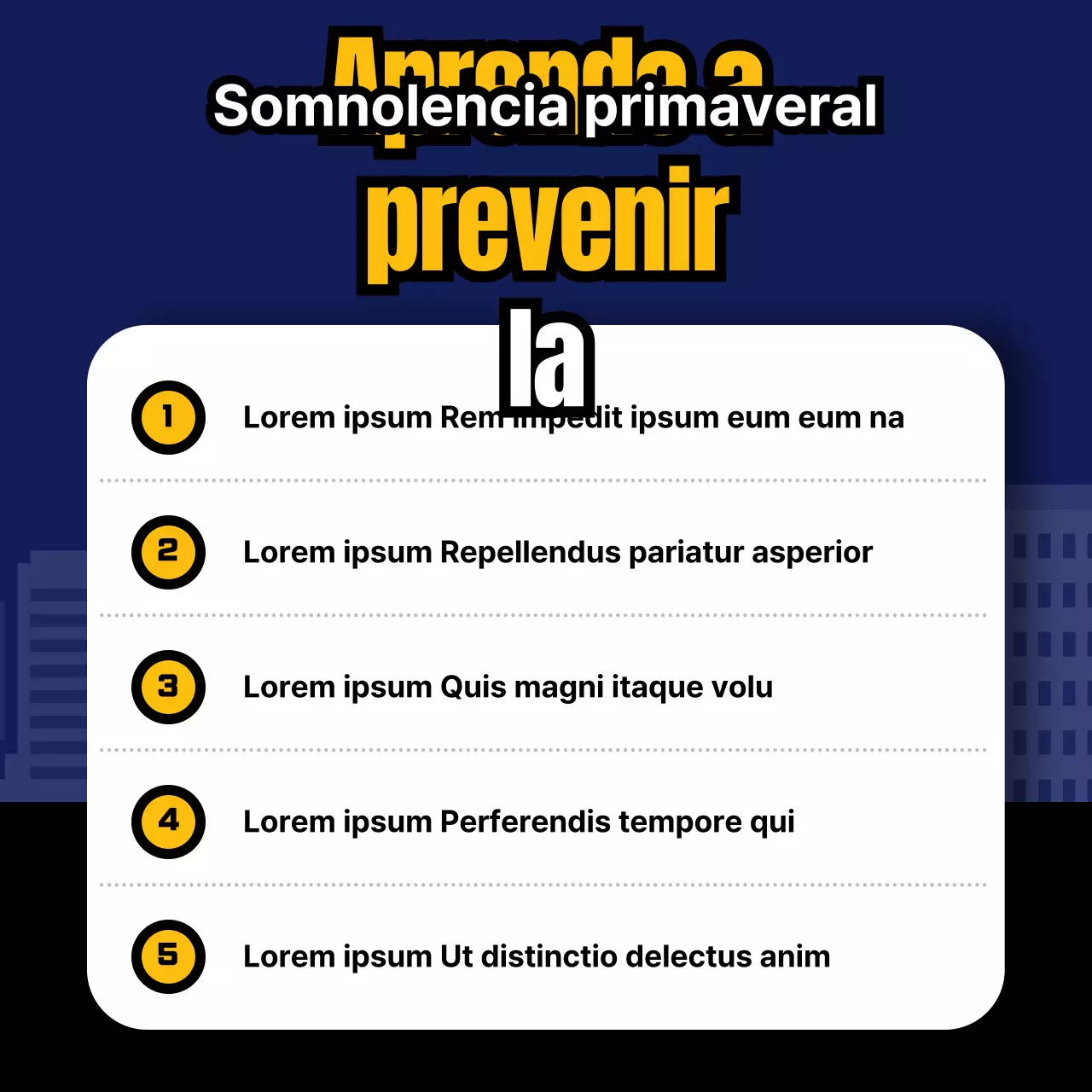 Aviso de somnolencia al volante en azul y amarillo
