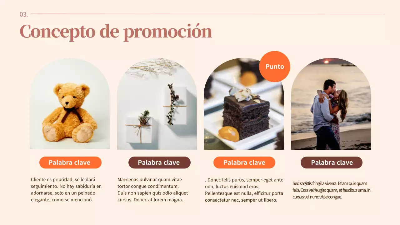 Planificador de San Valentín tranquilo y sencillo con toques naranjas sobre un cálido fondo marrón